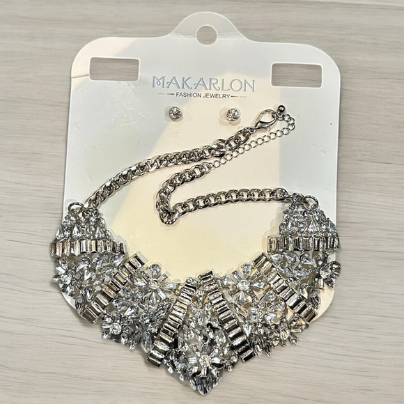 MAKARLON Crystal Statement Necklace & Earring Set, NWT - Picture 6 of 7